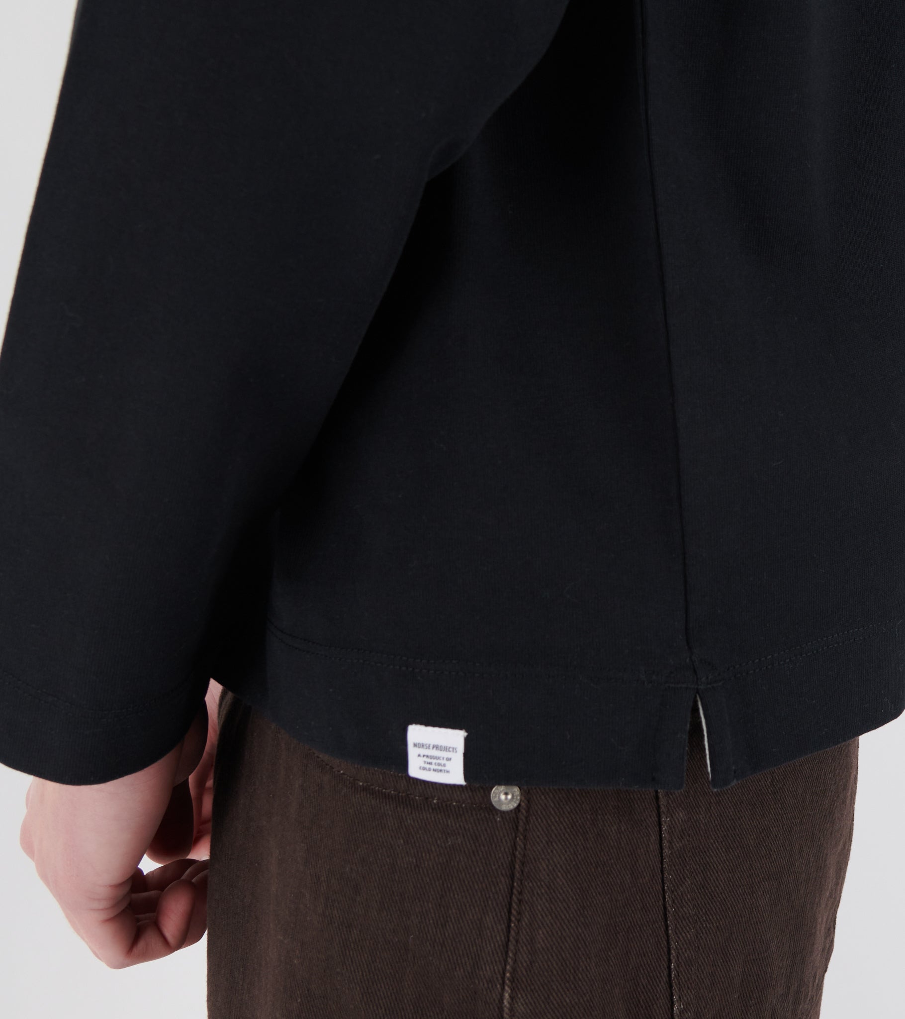 Isefjord Compact Cotton LS Polo Black