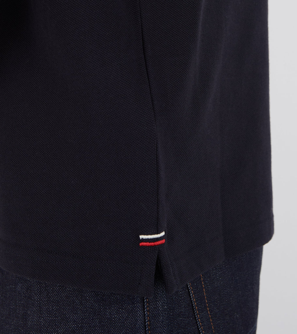 Logo Patch Cotton Pique Polo Shirt Navy