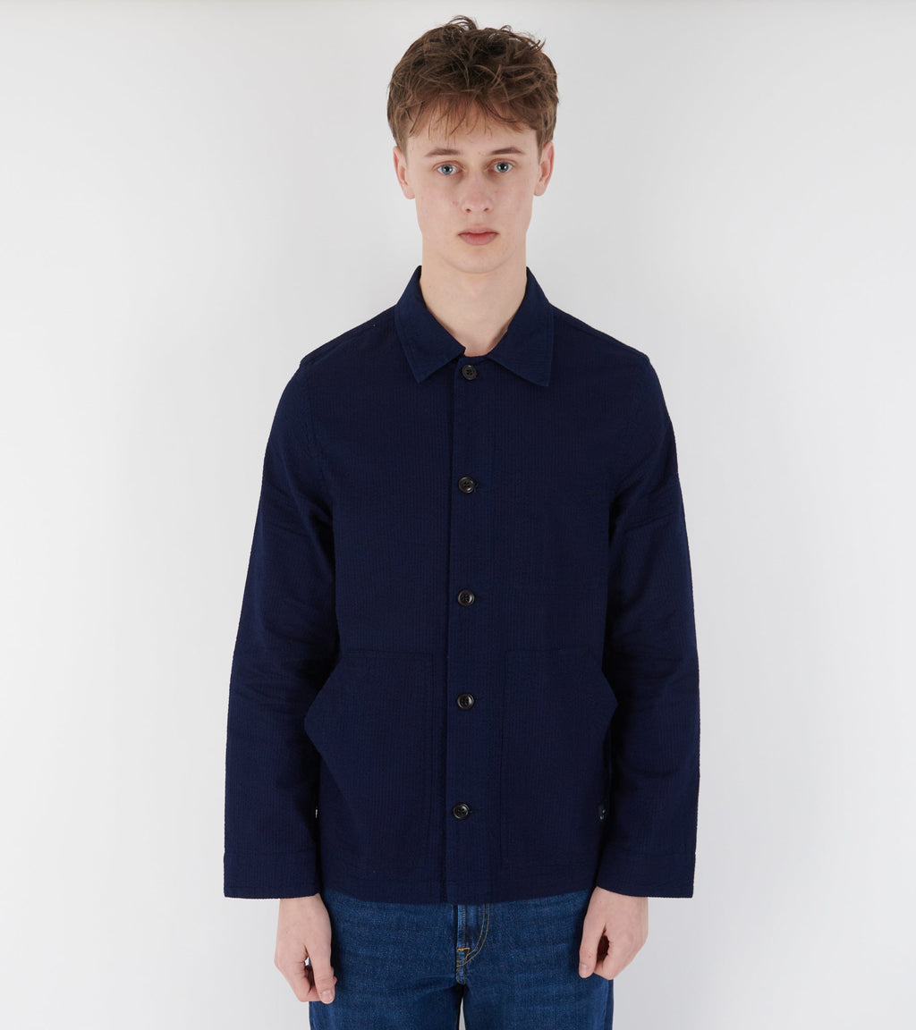 Seersucker Work Jacket Navy
