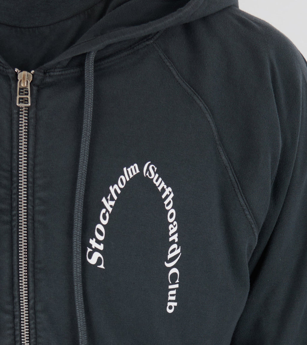 Logo Zip Hoodie Dusty Black