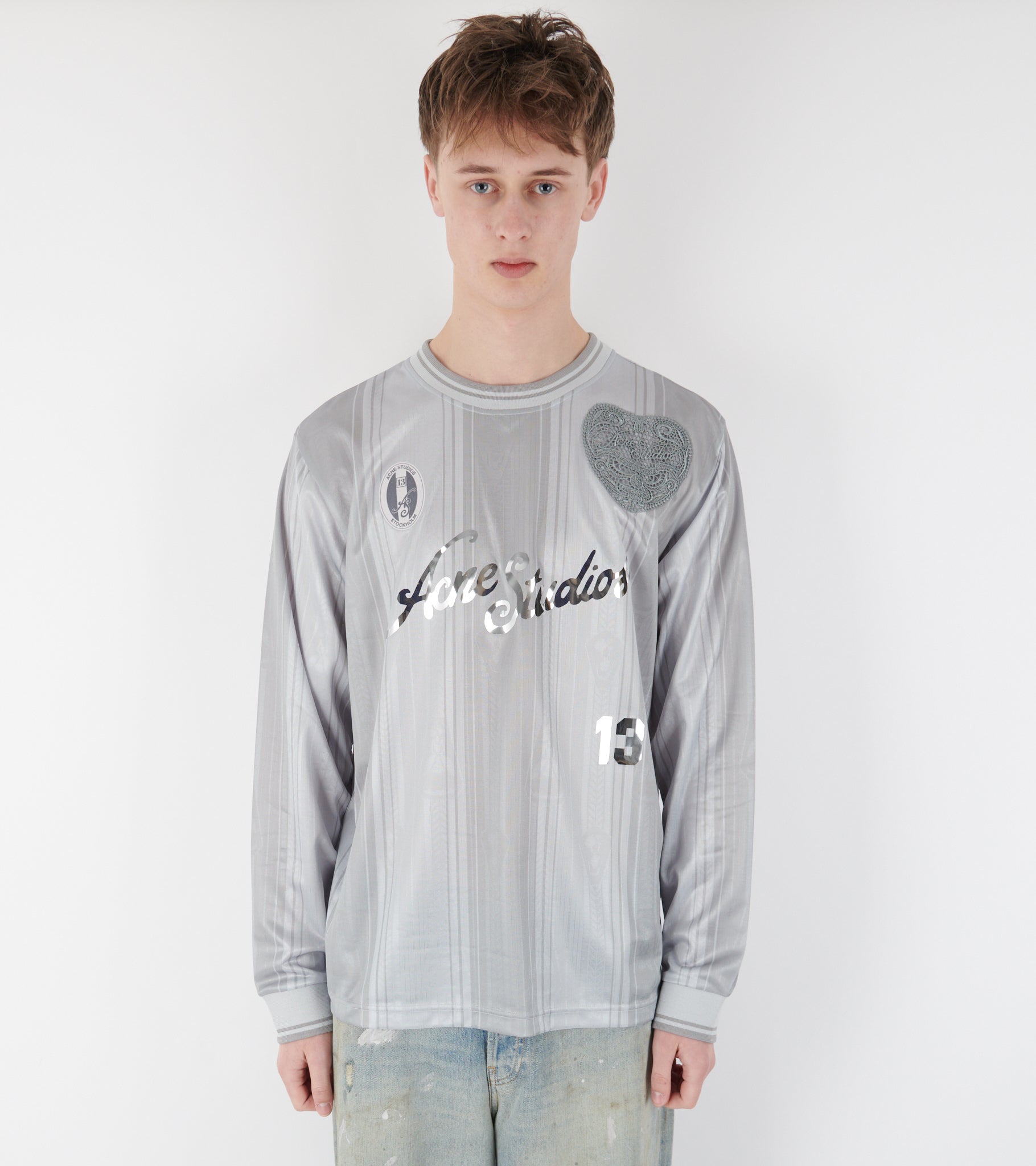 Logo Sports Jersey Top Grey