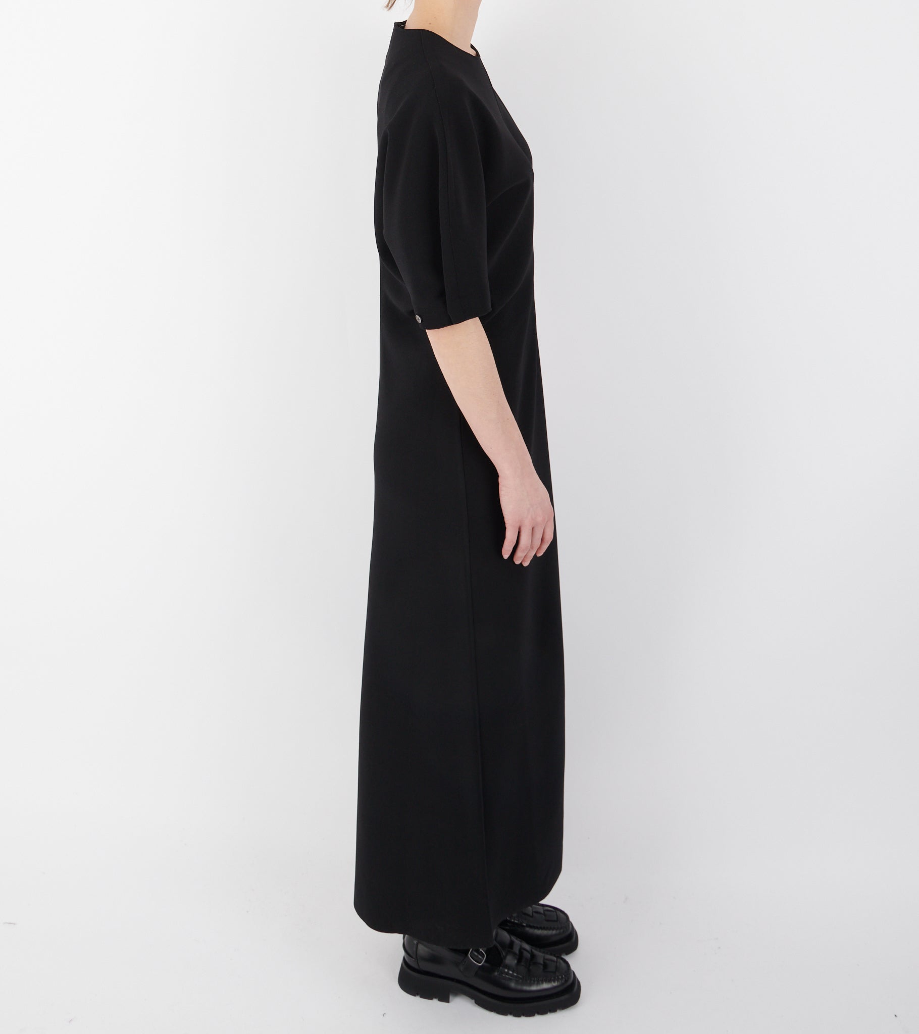 Lay2 Half-sleeve Dress Black