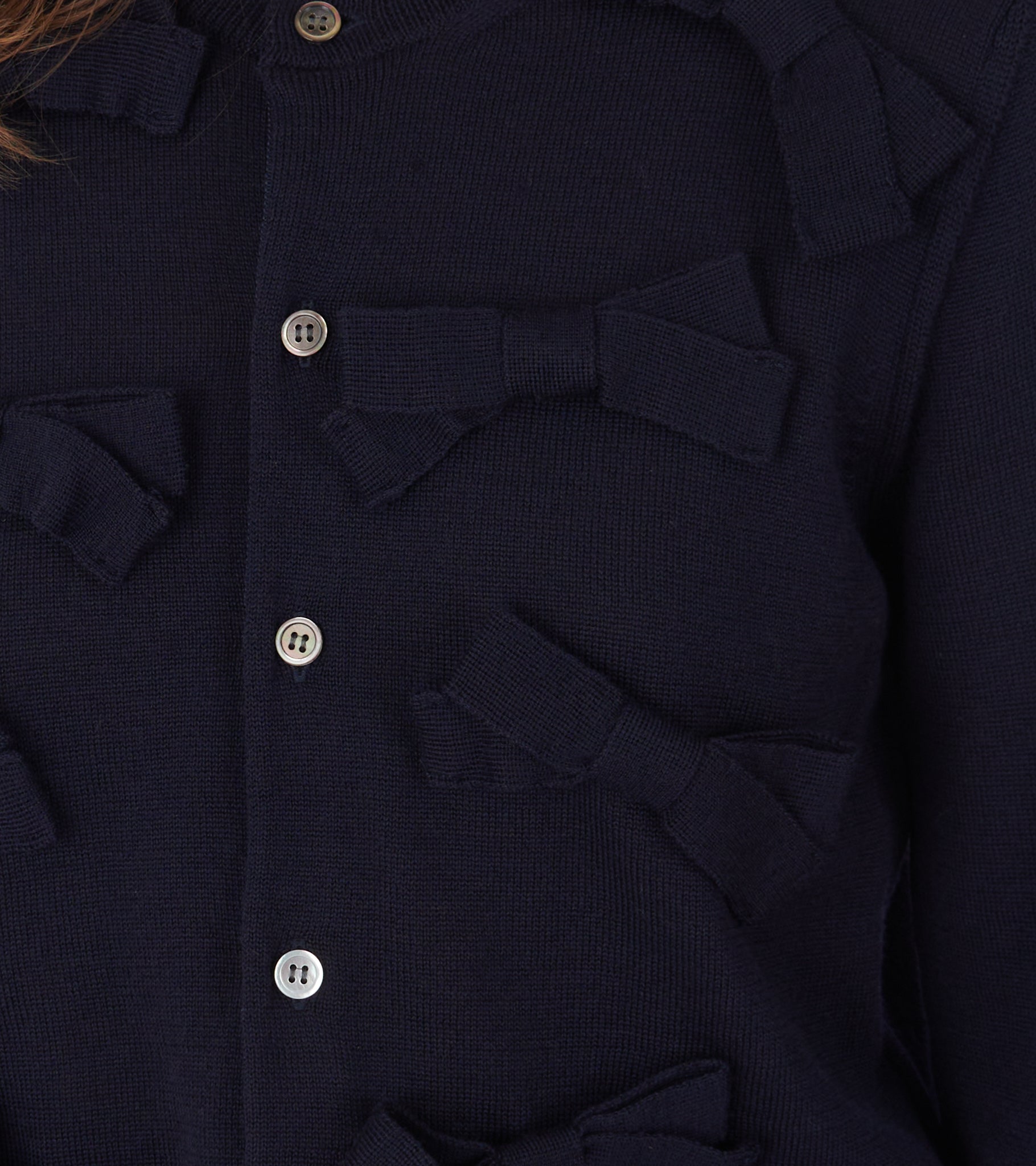 Bow Cardigan Navy
