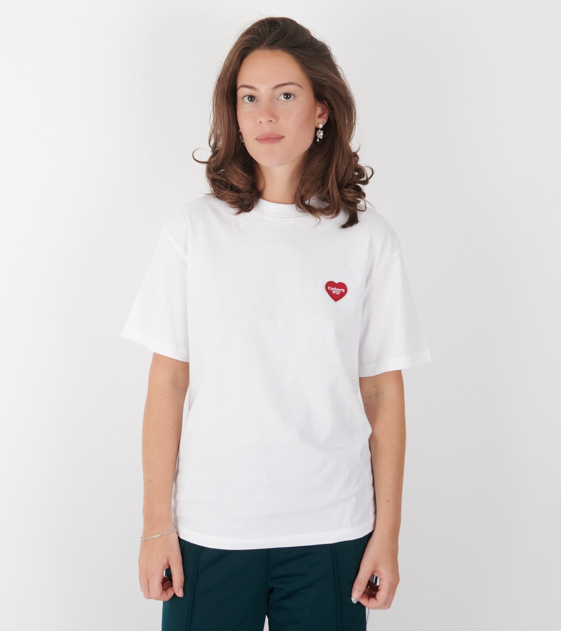 W S/S Heart Patch T-shirt White