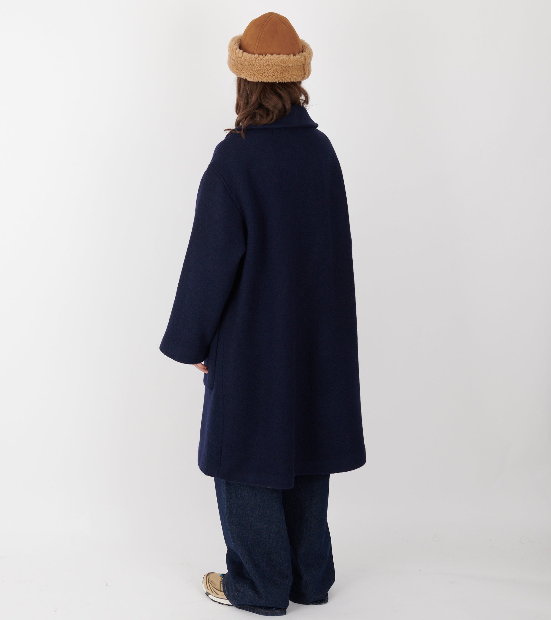 Suede Back Curly Hair Cap Tan