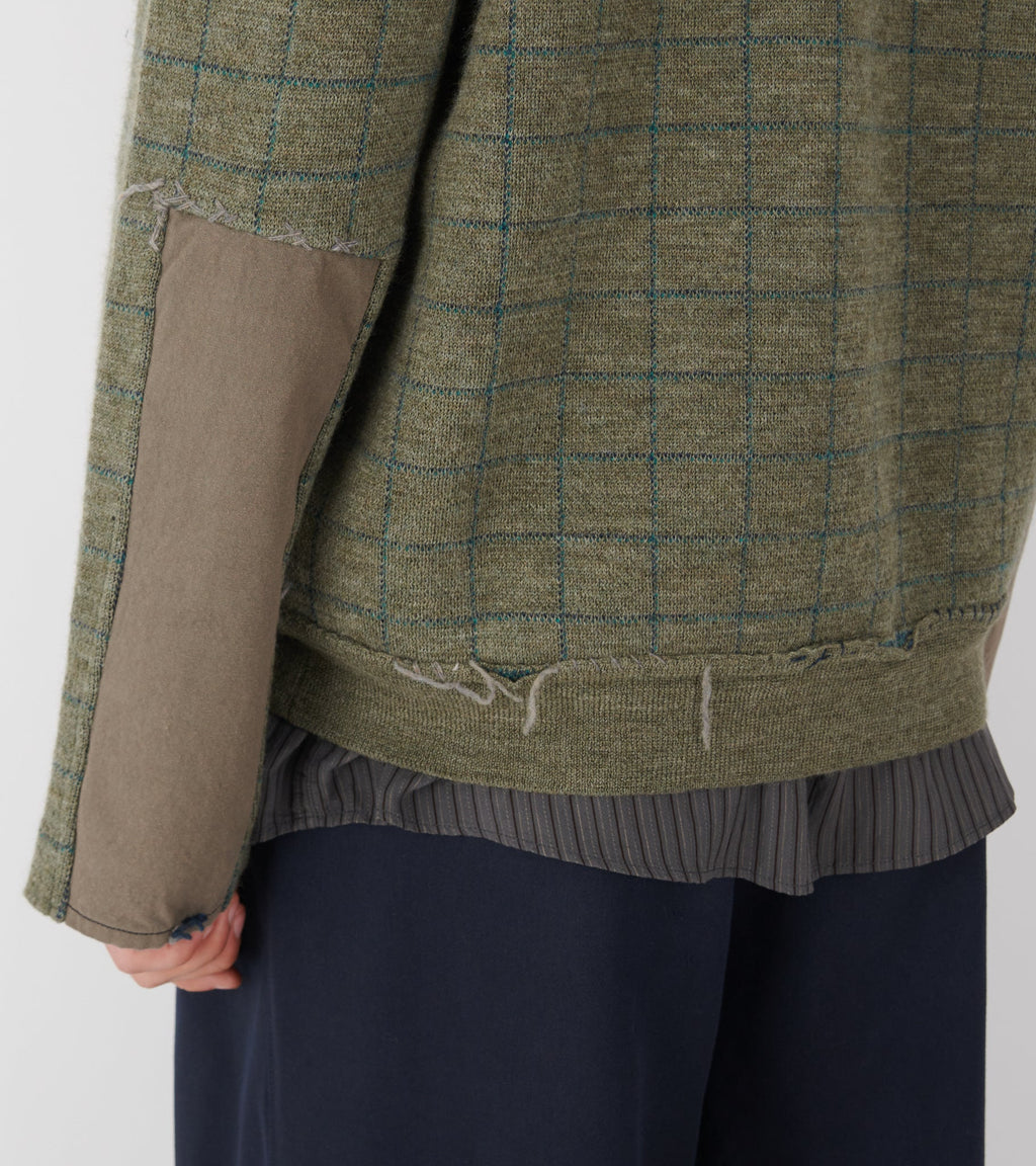 Wool V-neck Militery Green