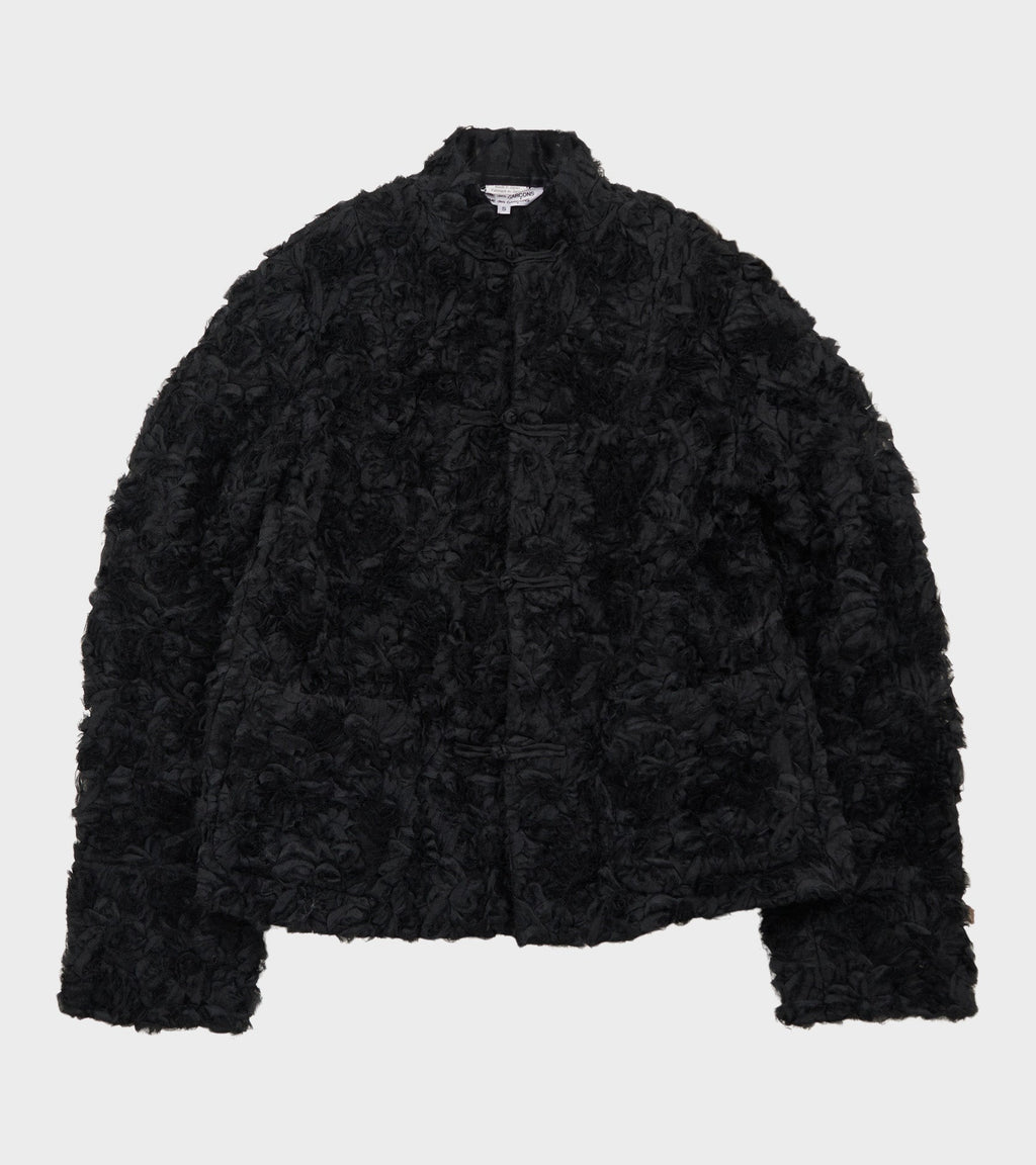 Curly Ruffle Mesh Jacket Black