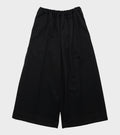 Wide Cropped Wool Pants Black
