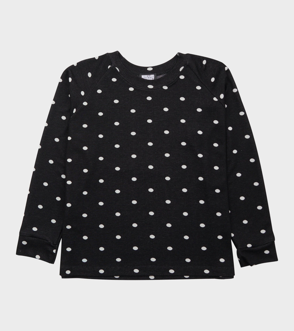 Jaquard Dot Sweat Black/Ecru