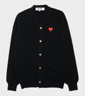 U Red Heart V-neck Cardigan Black