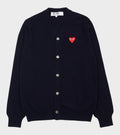 U Red Heart V-neck Cardigan Navy
