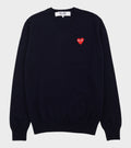 U Red Heart V-neck Sweater Navy