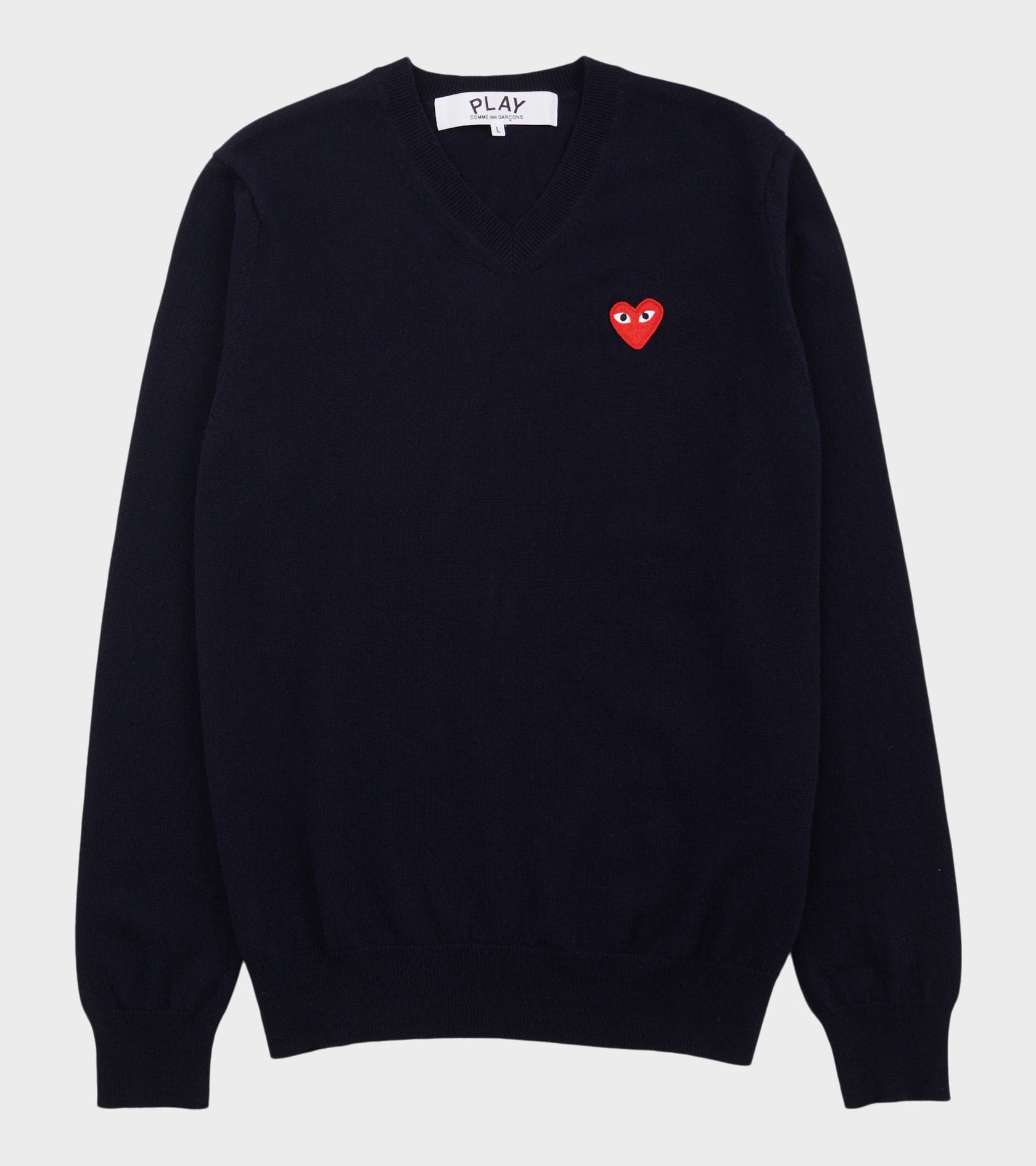U Red Heart V-neck Sweater Navy
