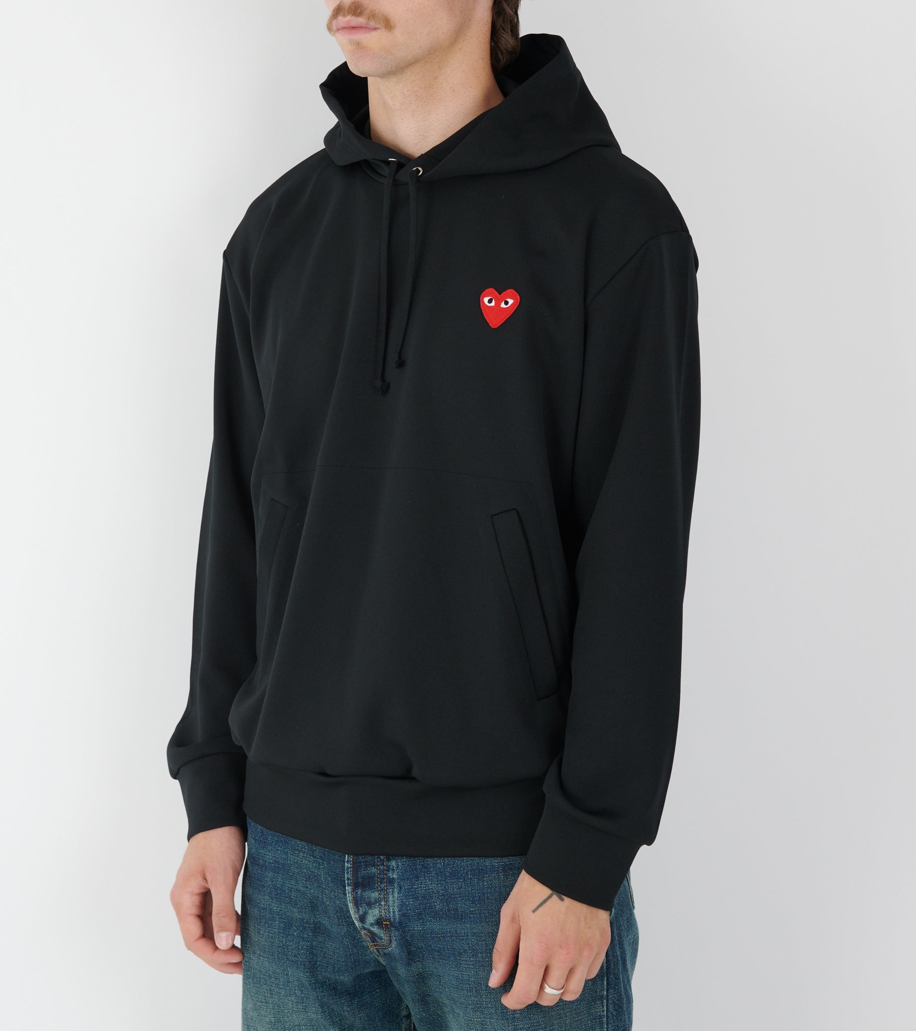 U Red Heart Hoodie Black