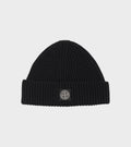 Rib Wool Logo Beanie Black