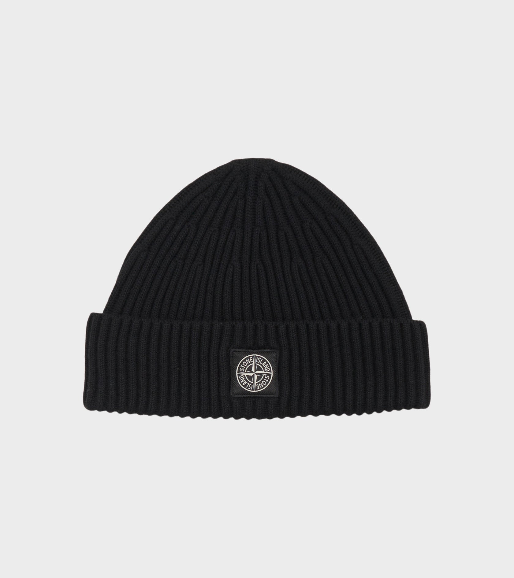 Rib Wool Logo Beanie Black