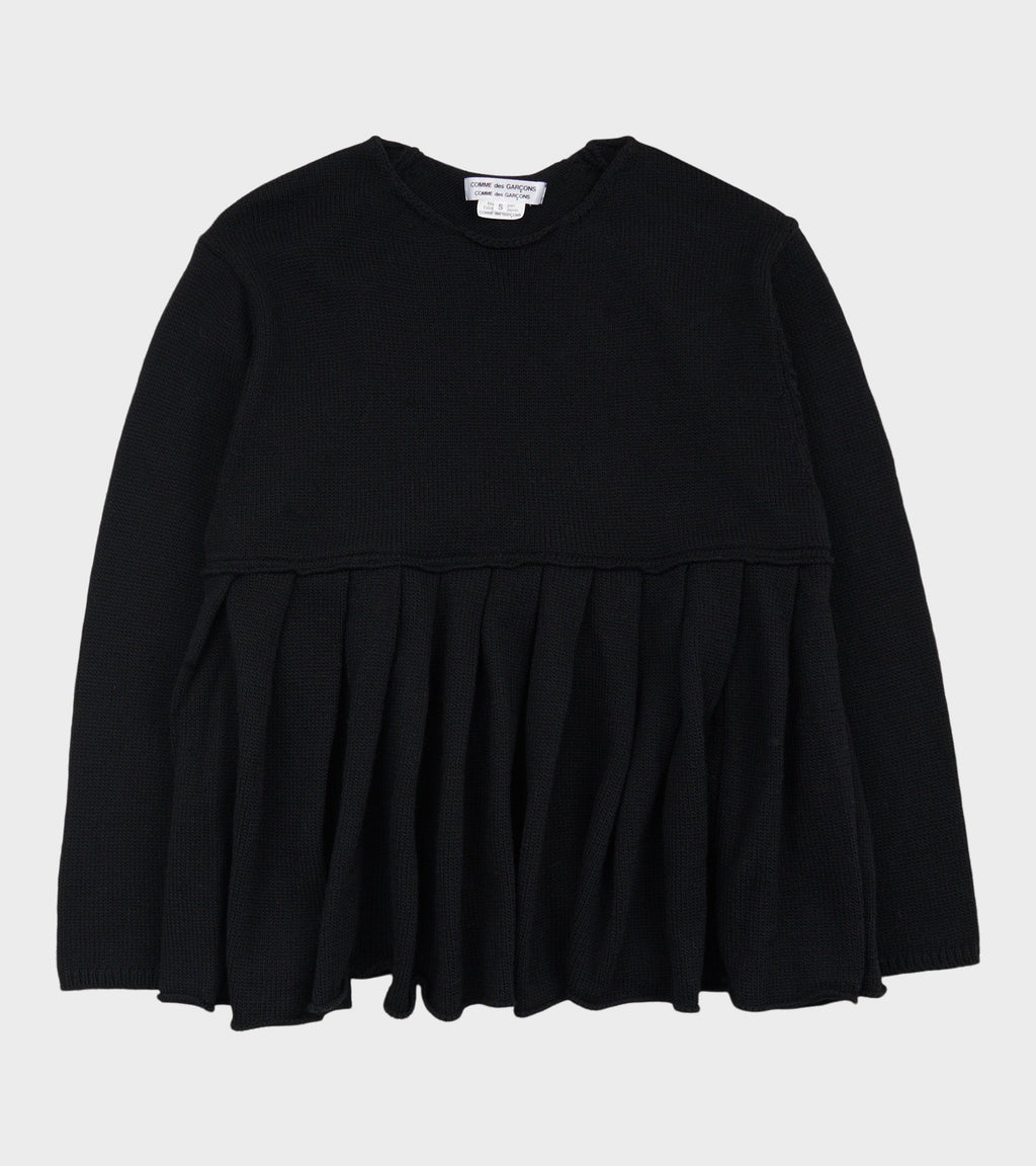 Wool Skirt Sweater Black