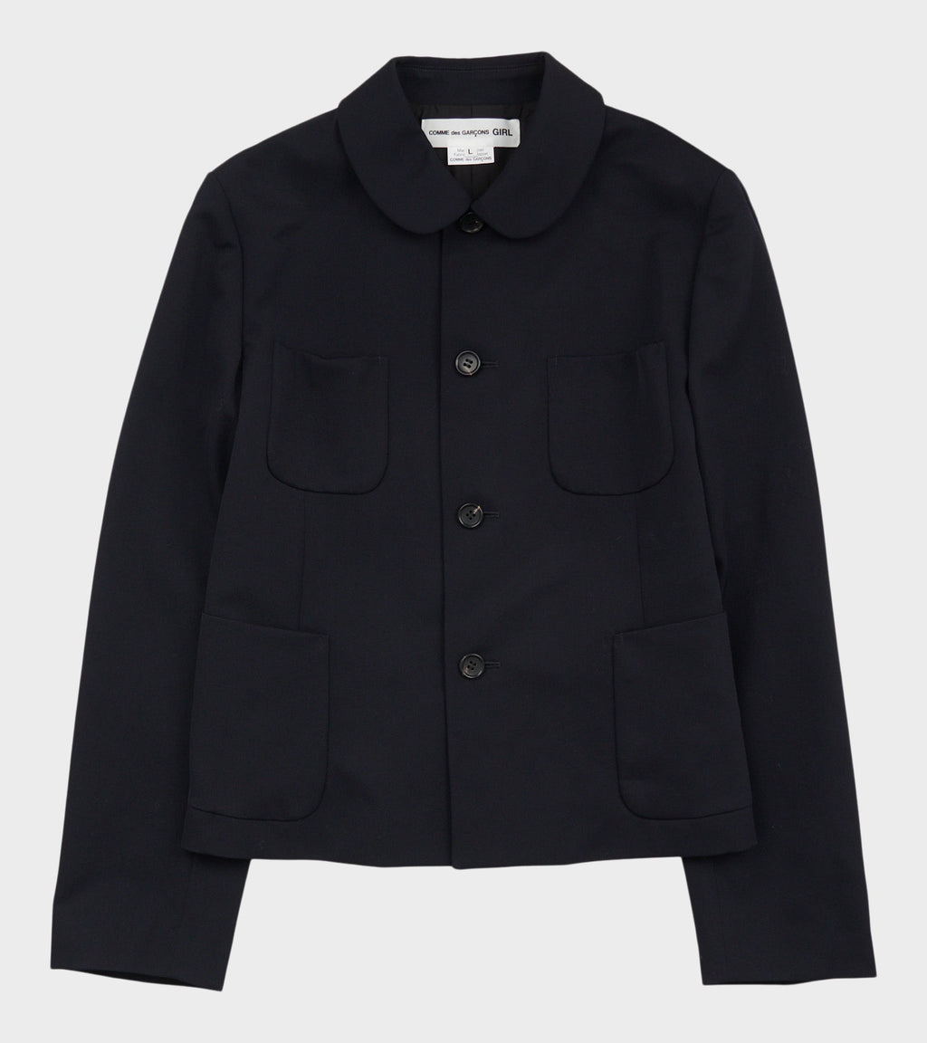 Round Collar Jacket Navy