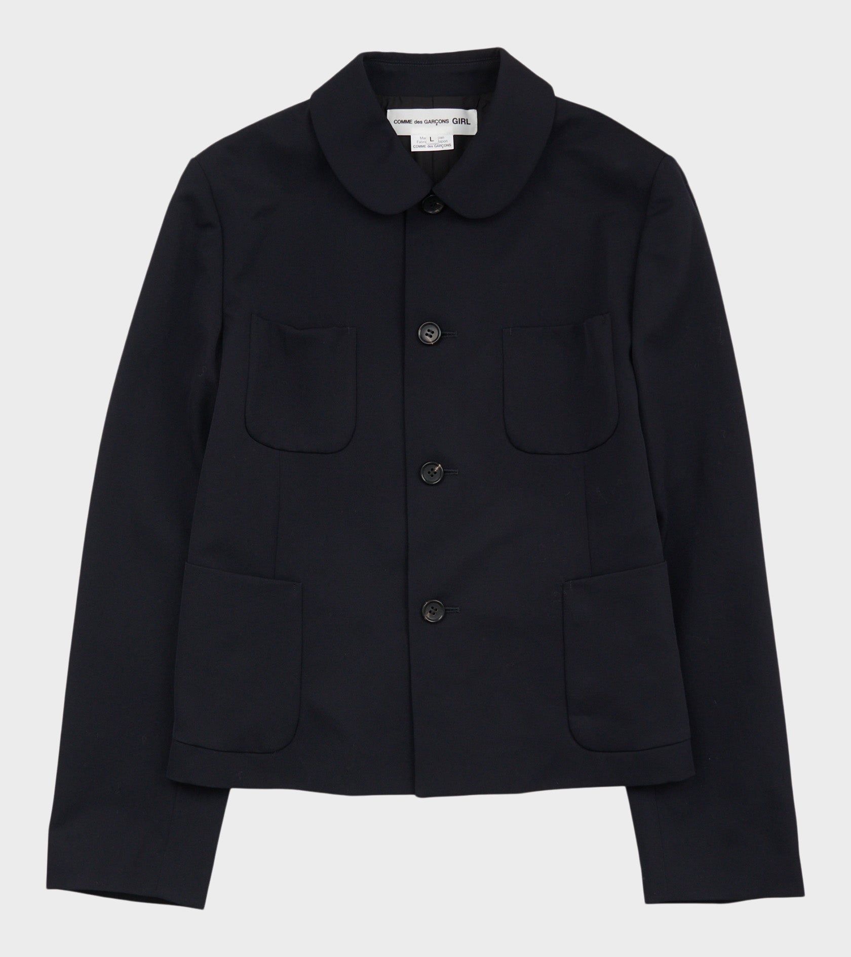 Round Collar Jacket Navy