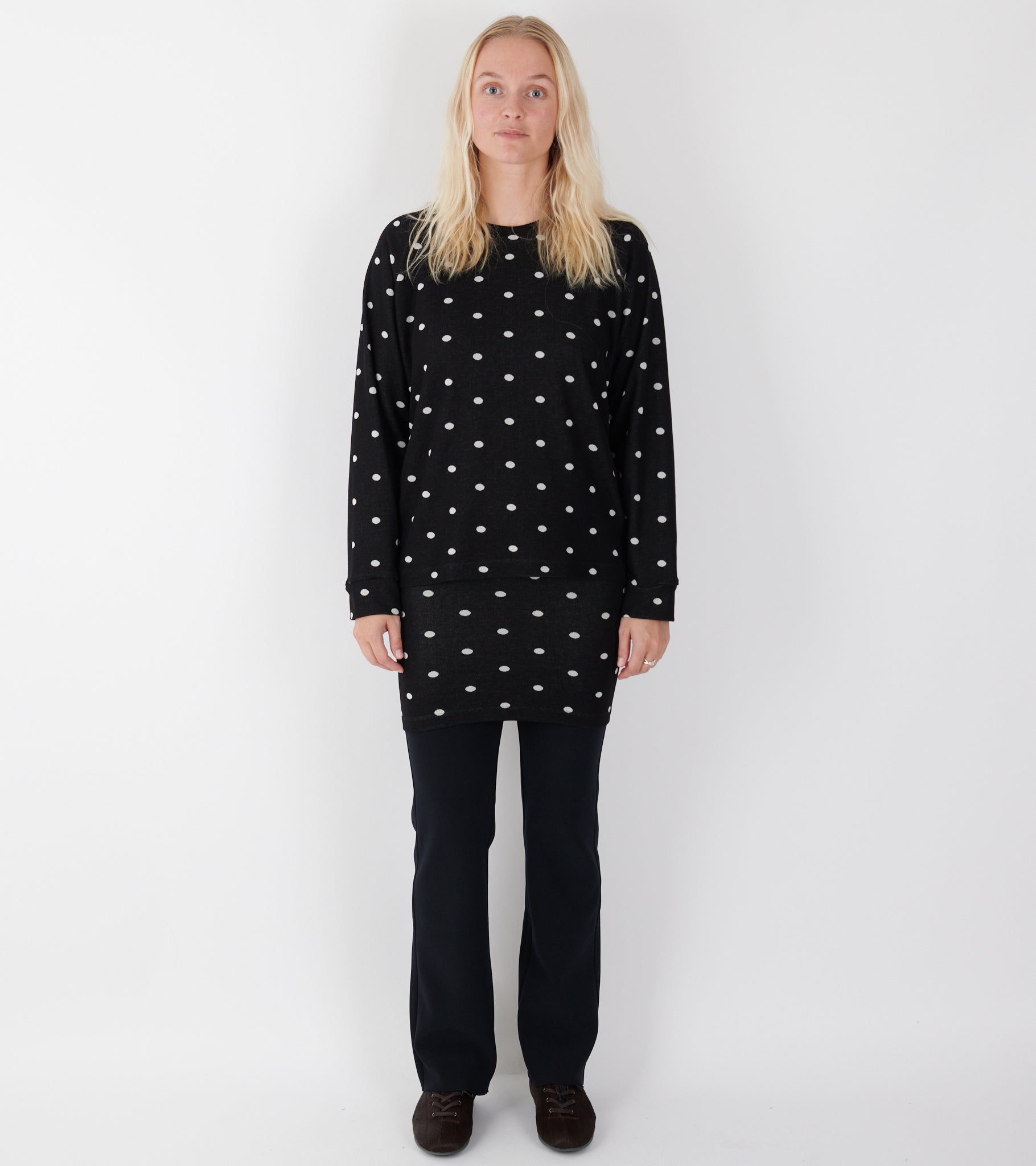 Jaquard Dot Skirt Black/Ecru