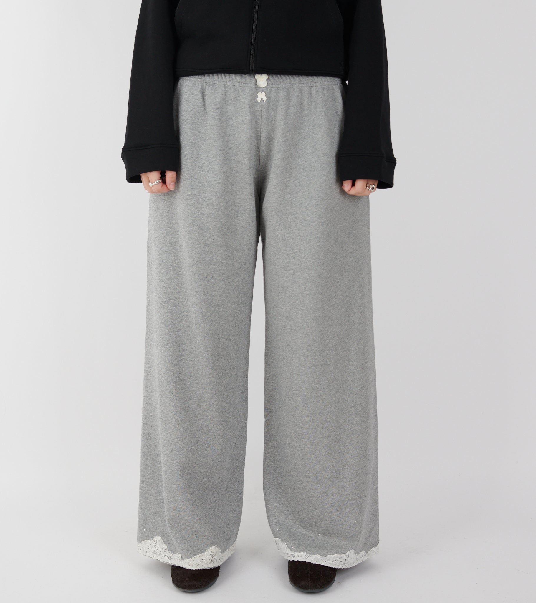 Lace Sweatpants Dark Grey Melange