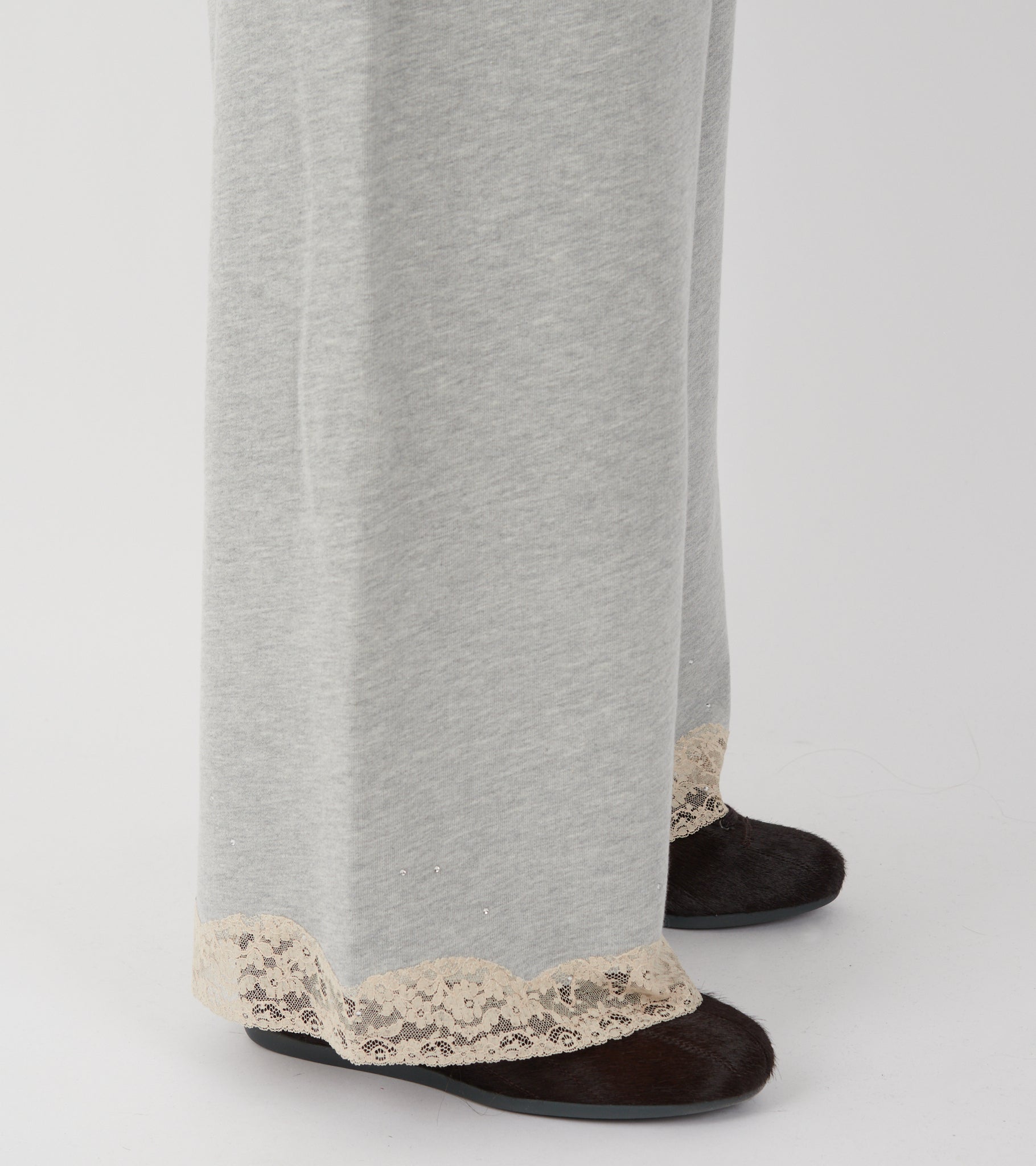 Lace Sweatpants Light Grey Melange