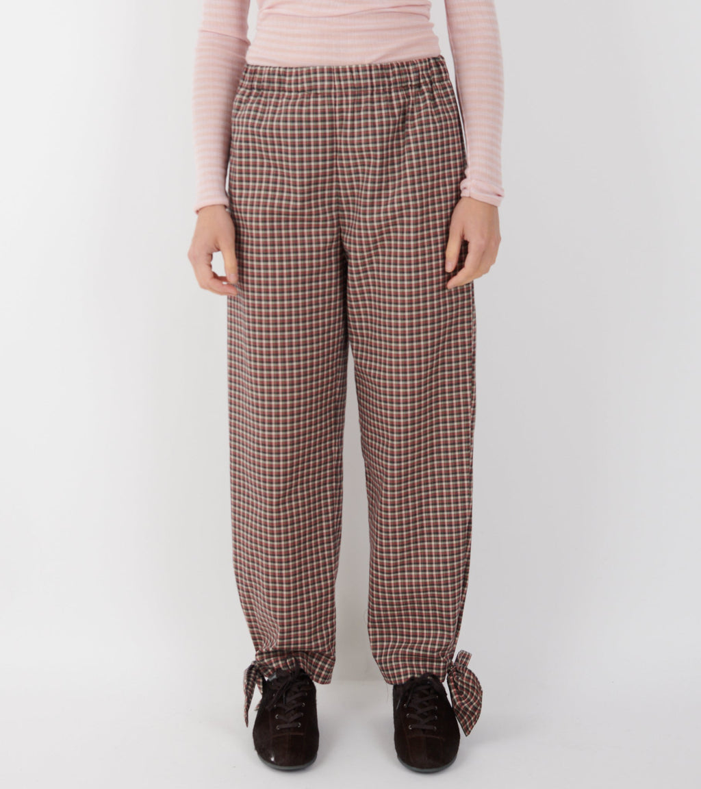 Coco Pants W. Bows Red/Black Check