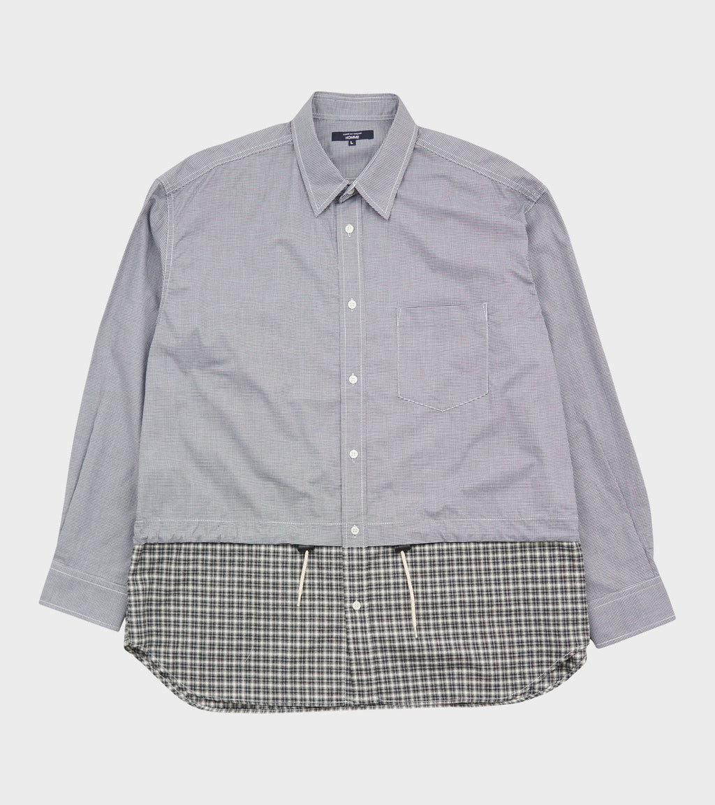 Checkered Drawstring Shirt Black/White