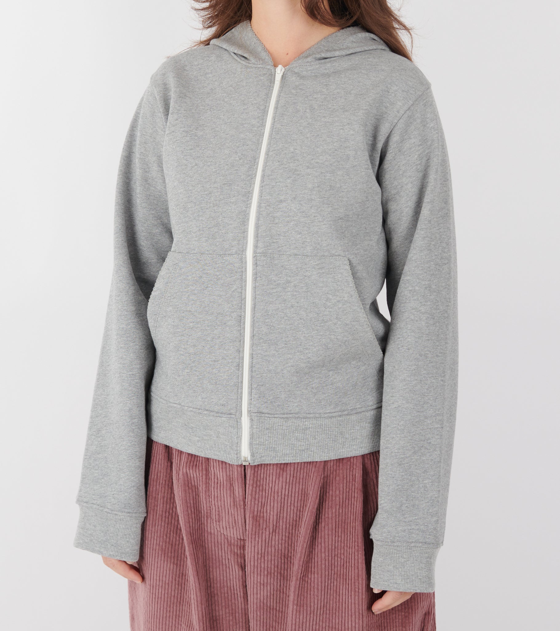 Lace Zip-up Hoodie Dark Grey Melange