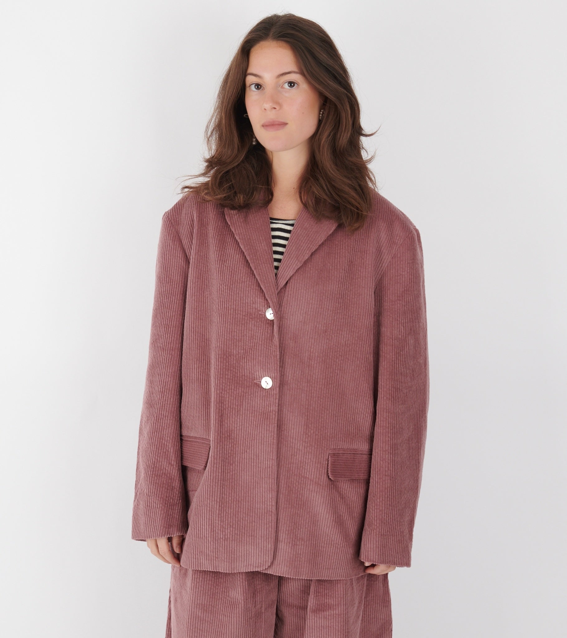 Japanese Cotton Corduroy Andie Blazer Thistle