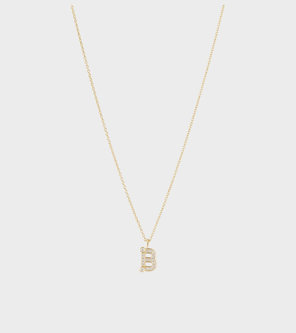 Simple B Necklace Gold