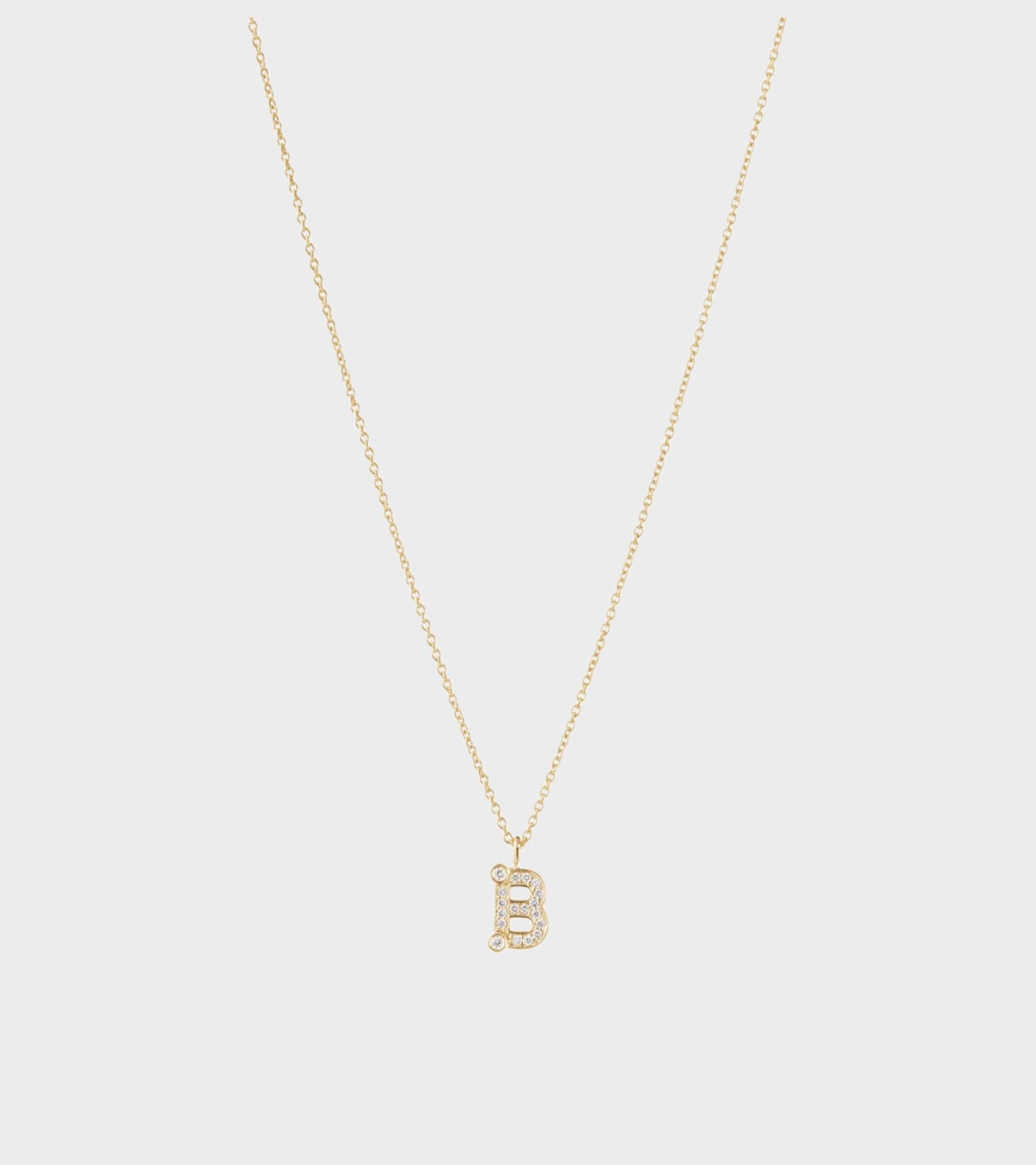 Simple B Necklace Gold