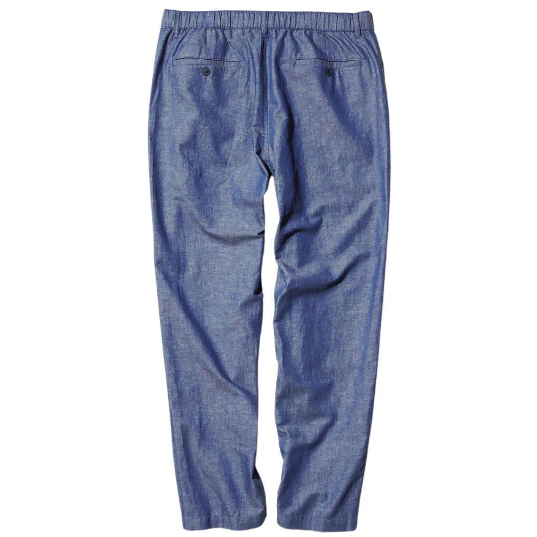 LINEN BLEND RELAXED PANTS FADED BLUE