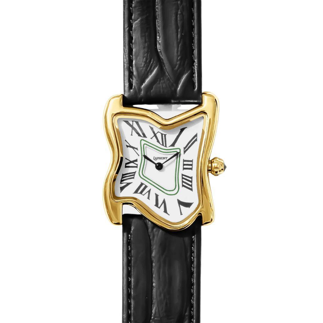 LAPHONT MELTING SQUARE WATCH LARGE FACE GOLD