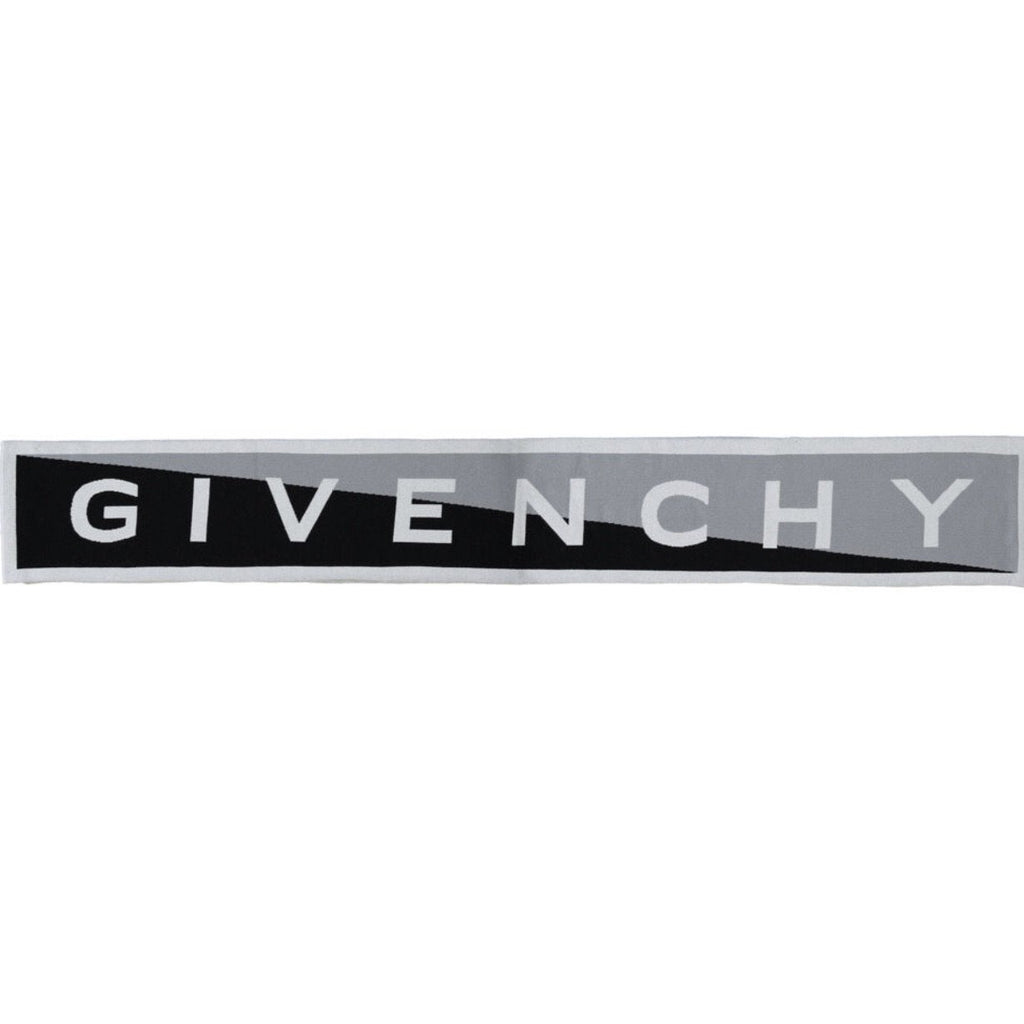 Givenchy Black & Grey Logo Team Scarf
