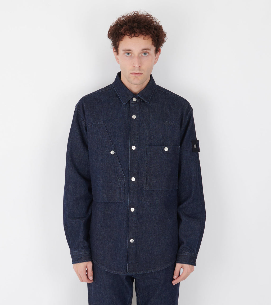 Relaxed Denim Overshirt Dark Blue