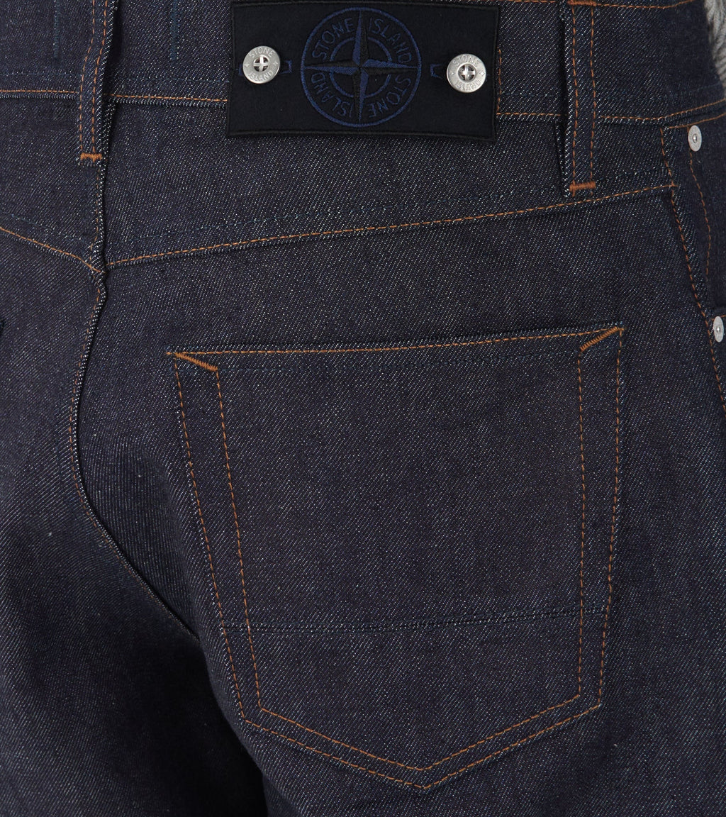 Indigo Denim Raw Loose Jeans One Wash Blue