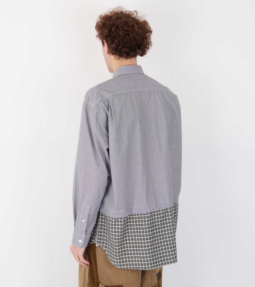 Checkered Drawstring Shirt Black/White