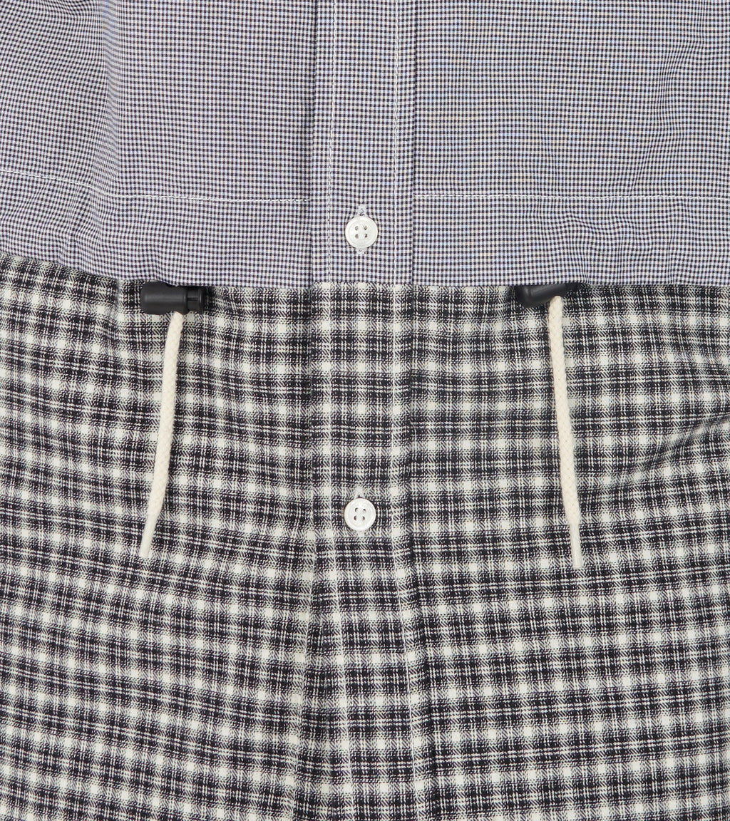 Checkered Drawstring Shirt Black/White