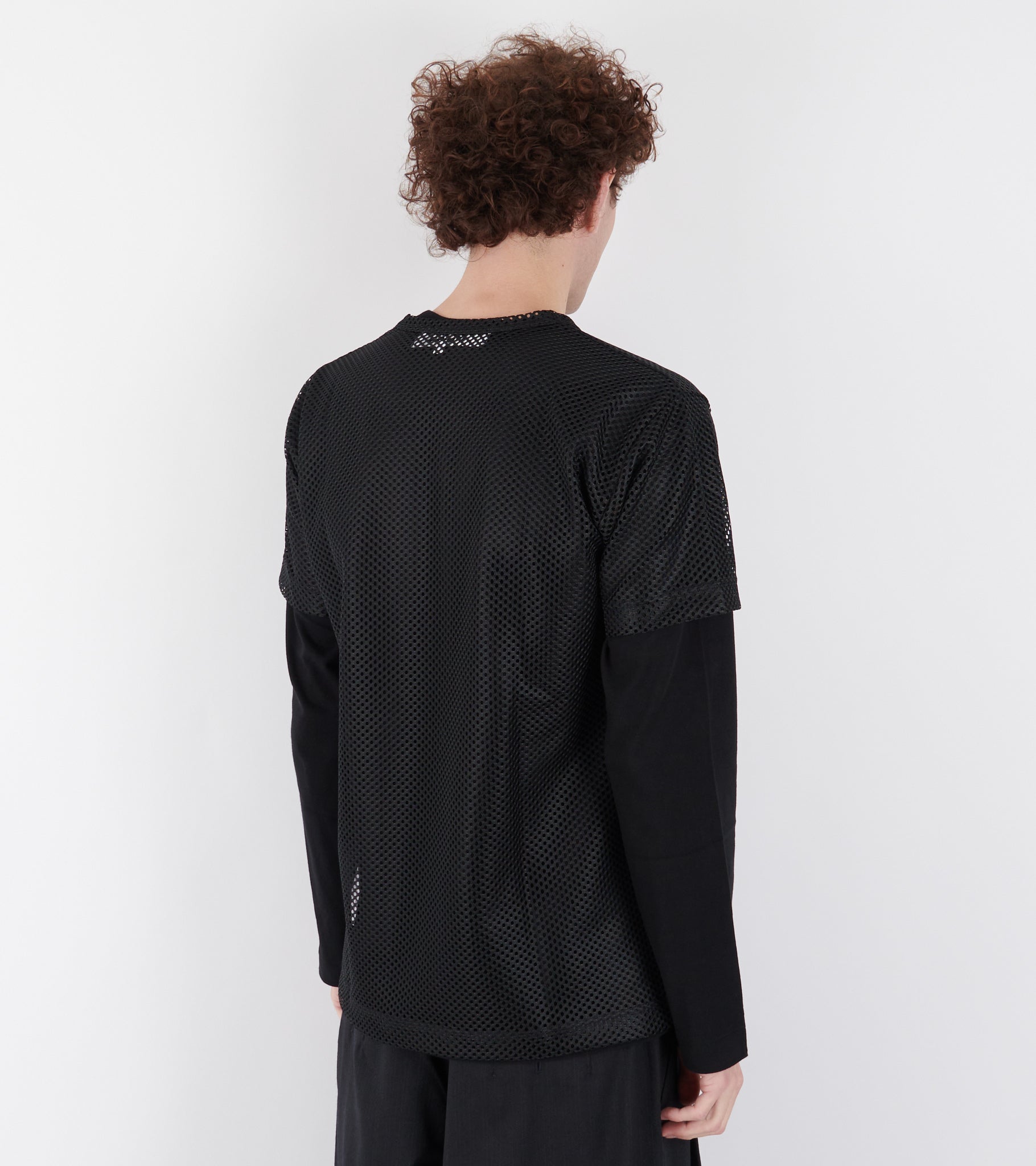 U Red Heart Mesh T-shirt Black