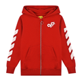 Kids Off-White Logo Printed Zipped Hoodie