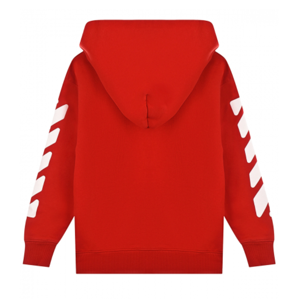 Kids Off-White Logo Printed Zipped Hoodie