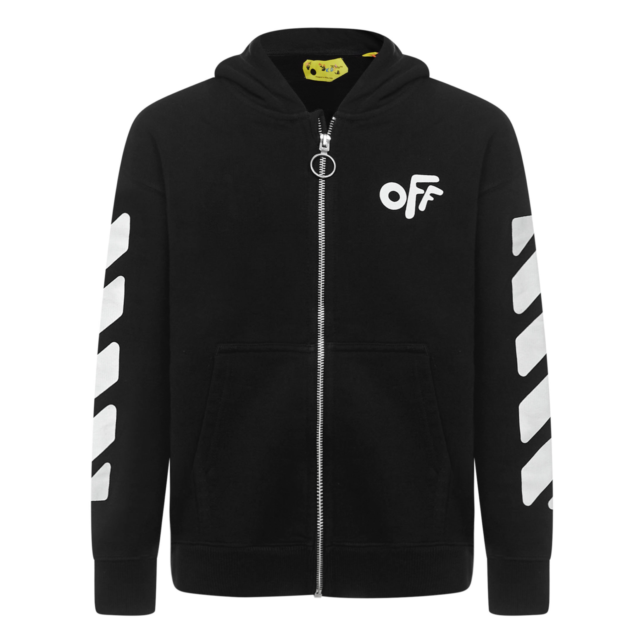 Kids Off-White Logo Printed Zipped Hoodie