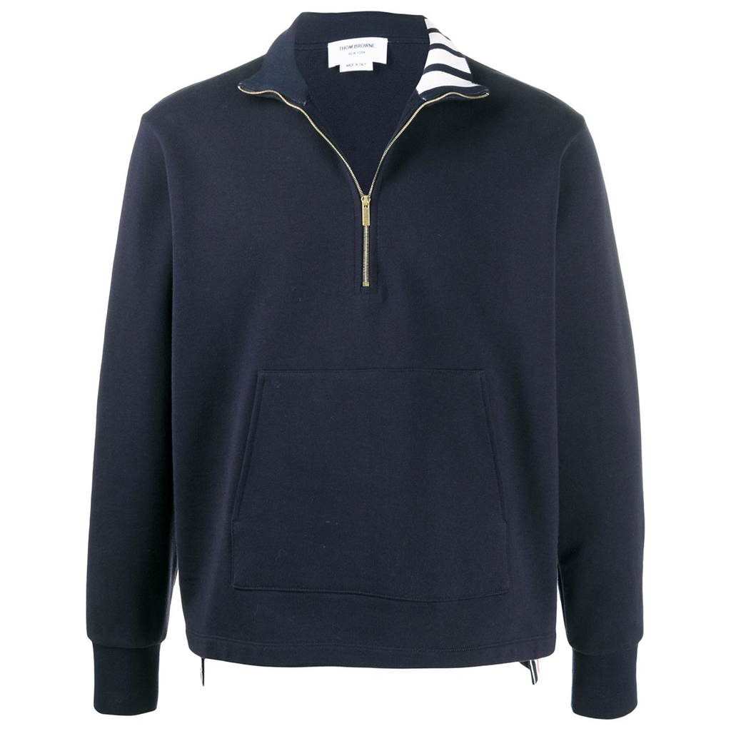 Thom Browne Navy Quarter Zip Sweatshirt