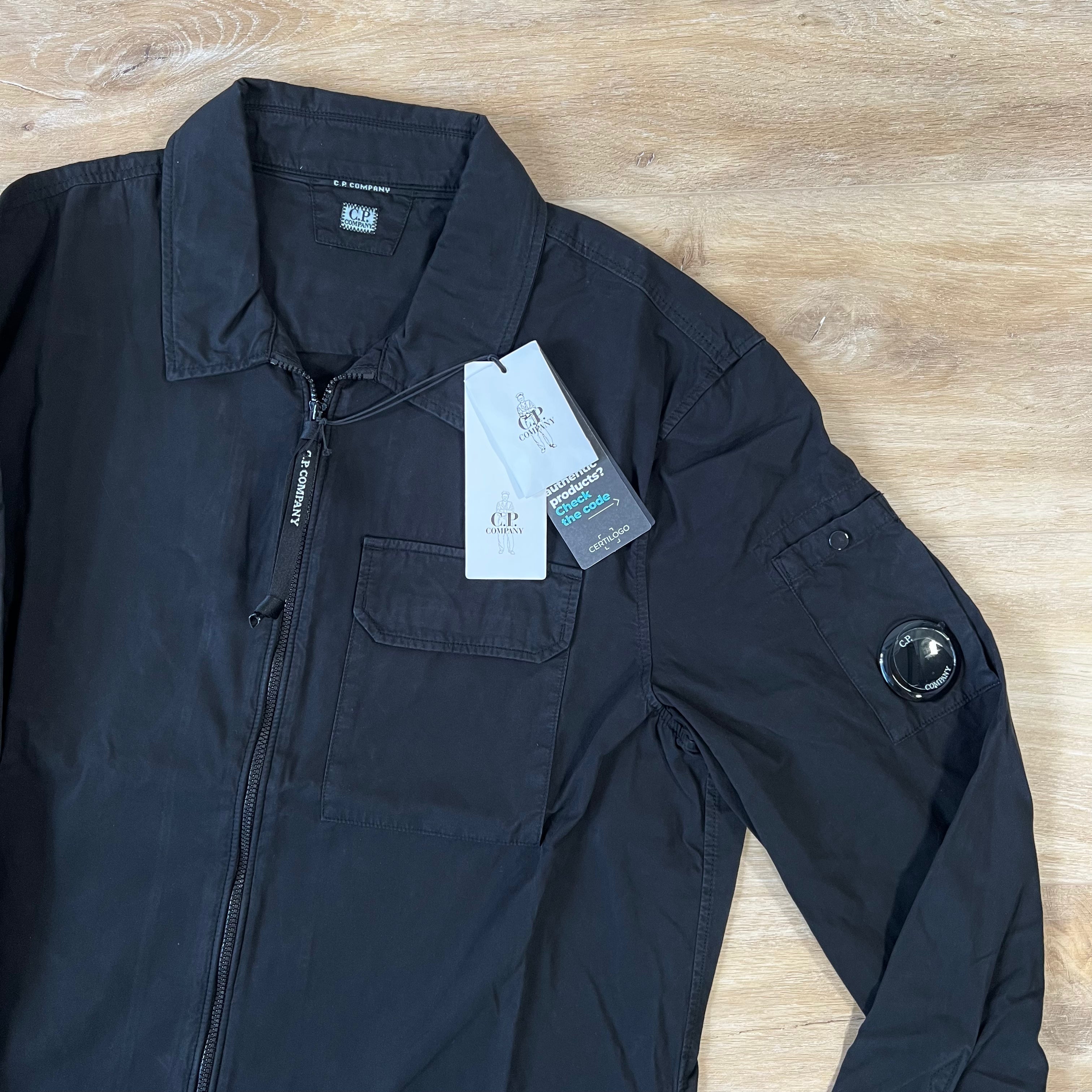 CP Company Gabardine Lens Overshirt in Black