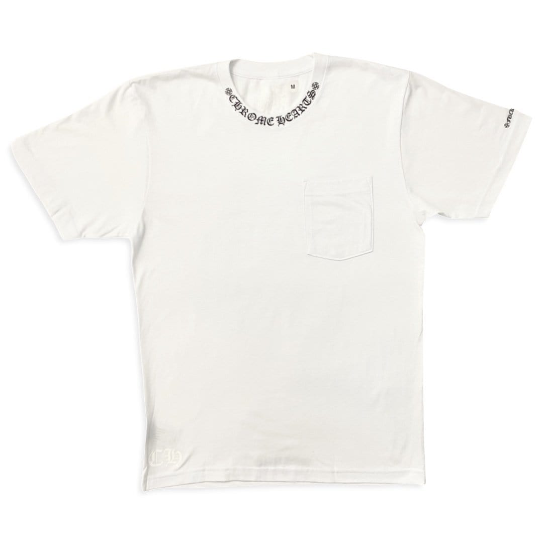 CHROME HEART NECK LOGO FUCK YOU SLEEVE T-SHIRT WHITE
