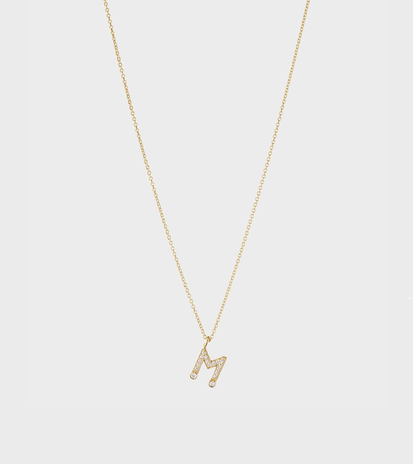 Simple M Necklace Gold