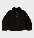 Suede Back Curly Hair Avis Jacket Black