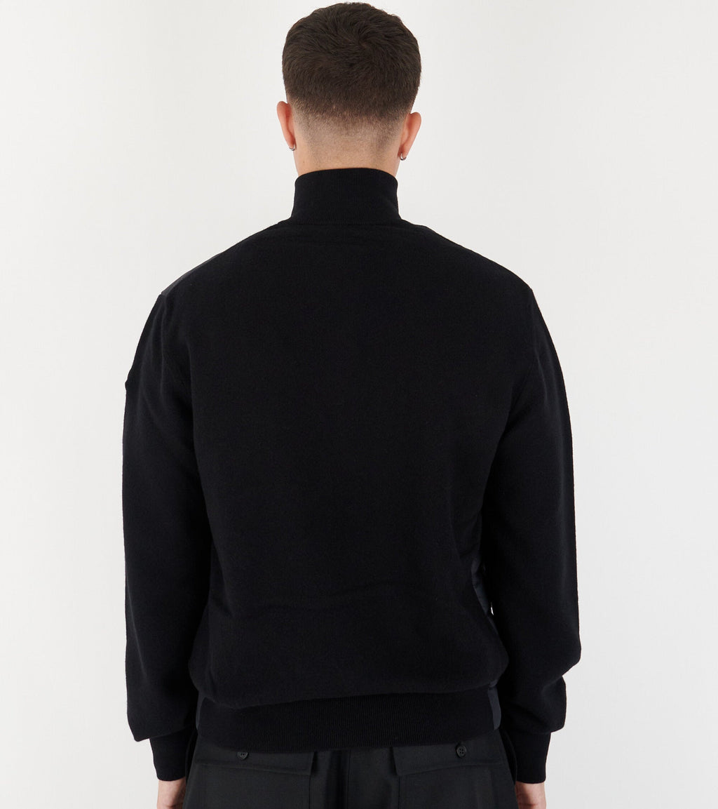 Padded Cashmere Cardigan Black