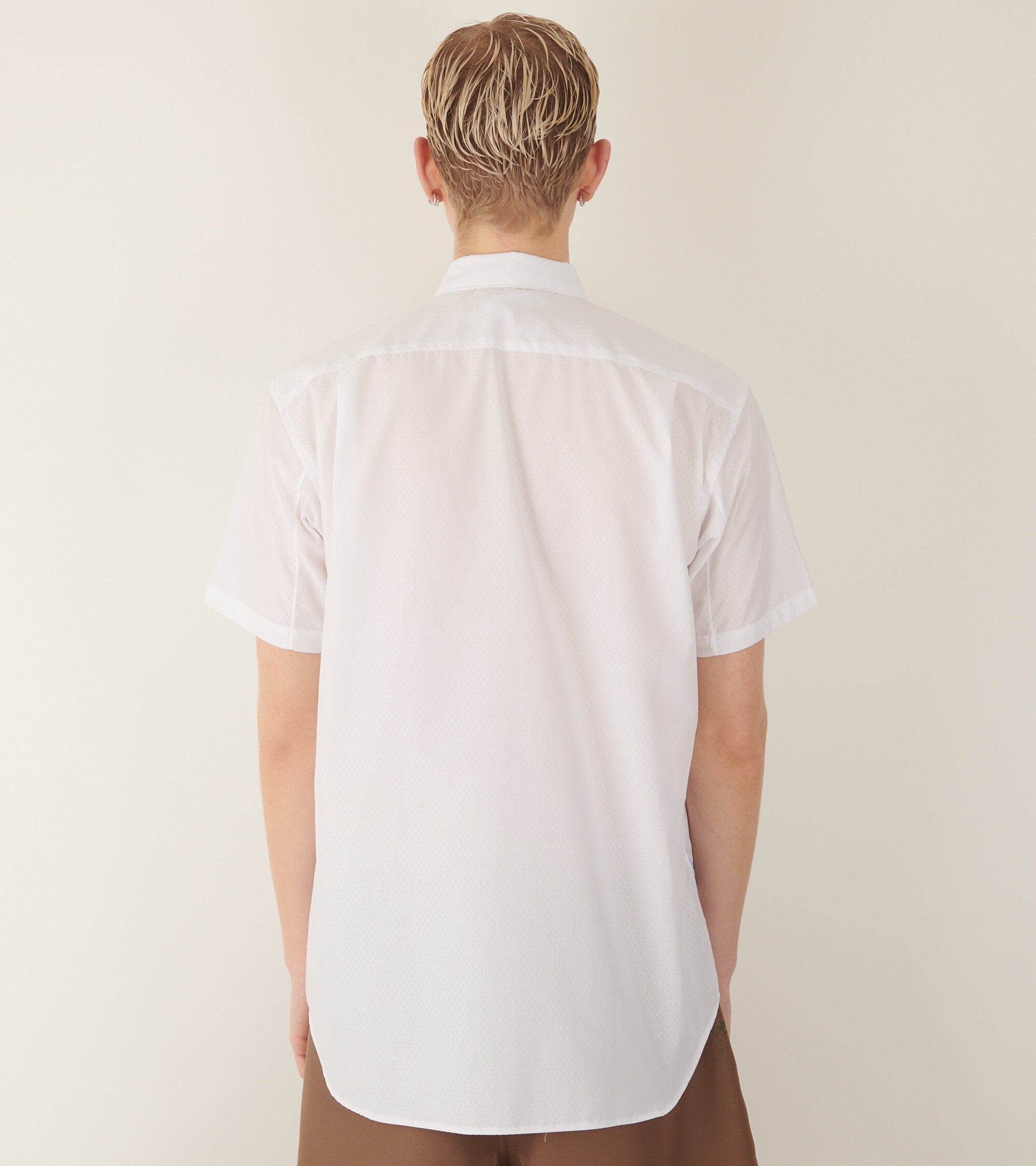 Patchwork Shirt White/Light Blue